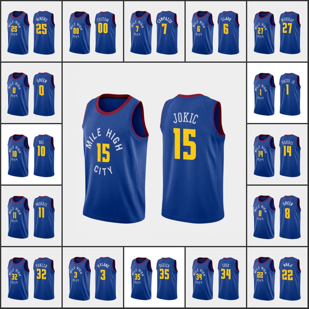 Men DenverNuggetsNikolaJokic Jamal Murray Michael Porter Jr. Bol Bol Facundo Campazzo Custom Statement Edition Blue Jersey, 10
Men DenverNuggetsNikolaJokic Jamal Murray Michael Porter Jr. Bol Bol Facundo Campazzo Custom Statement Edition Blue Jersey, 10