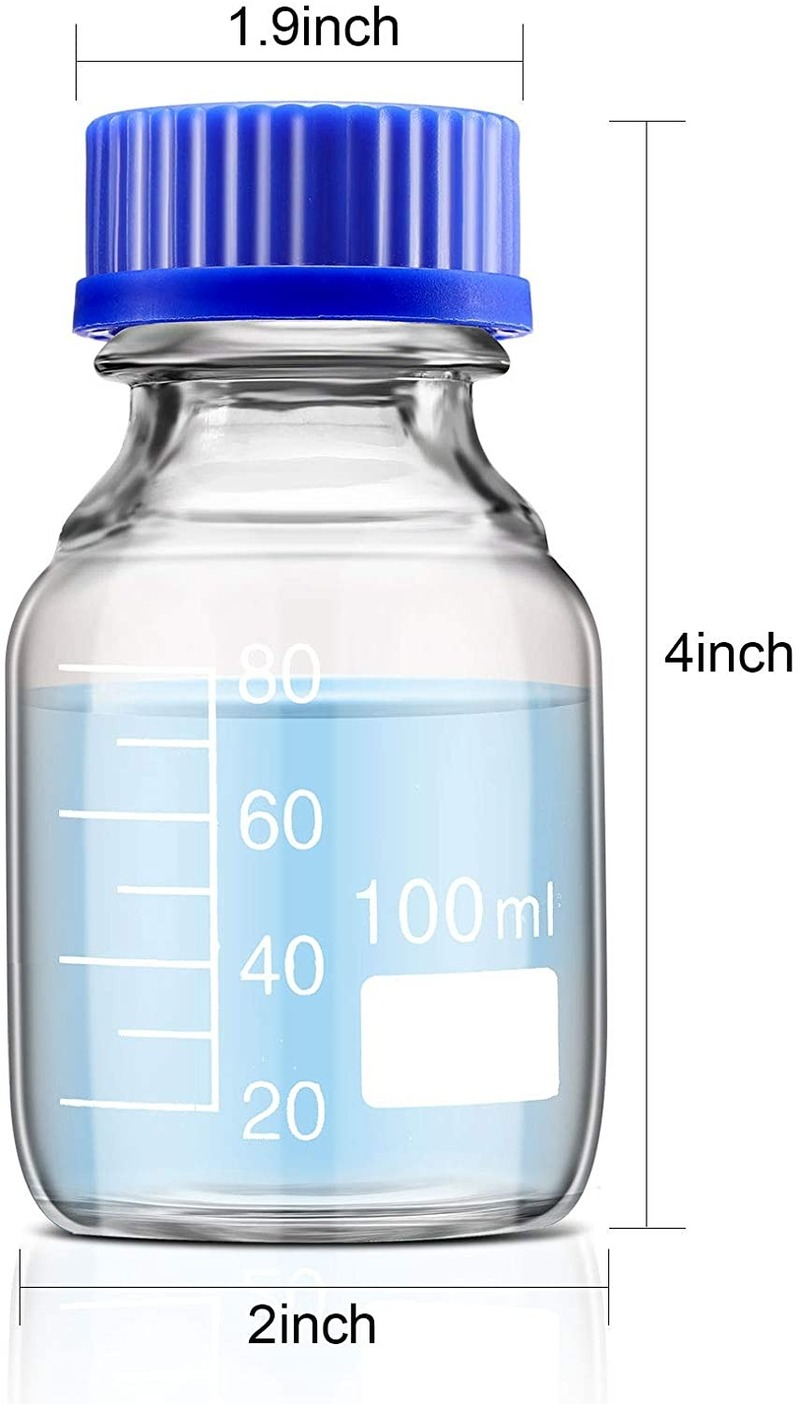 Lab Supplies Reagent Bottle Screw Mouth with Blue Cap Transparent Clear Glass Medical Laboratory Chemistry Equipment
Lab Supplies Reagent Bottle Screw Mouth with Blue Cap Transparent Clear Glass Medical Laboratory Chemistry Equipment