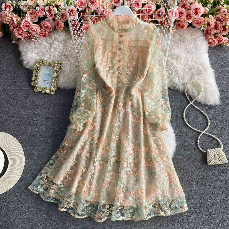 Luxury Mesh Lace Floral Embroidered Women Dress Summer Long Sleeve Ruffles Patchwork Elegant Office Party Midi 210525, Beige
Luxury Mesh Lace Floral Embroidered Women Dress Summer Long Sleeve Ruffles Patchwork Elegant Office Party Midi 210525, Beige
