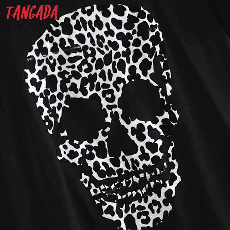 Women Leopard Skull Print Cotton T for Summer Short Sleeve Tees Ladies Casual Tee Shirt Top 4D7 210416