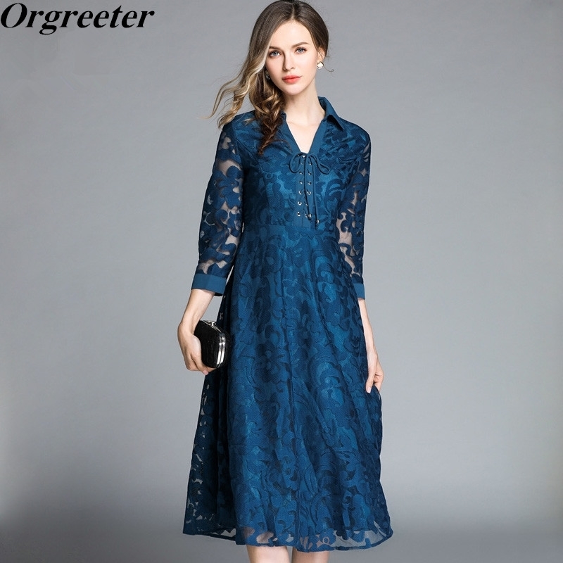 Summer Bow Tie up Lace Dress Office Work Casual Sexy Hollow Out Elegant V-neck 3/4 Sleeve Women Blue Red Plu size XXL 210525, Burgundy
Summer Bow Tie up Lace Dress Office Work Casual Sexy Hollow Out Elegant V-neck 3/4 Sleeve Women Blue Red Plu size XXL 210525, Burgundy