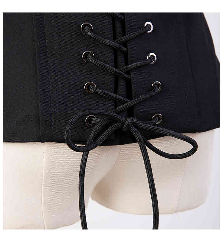 [DEAT] Street Style Off Shoulder Zipper Chest Three Dimensional Fishbone Corset Chest Wipe Base Strapless Top Summer GX1113 210428