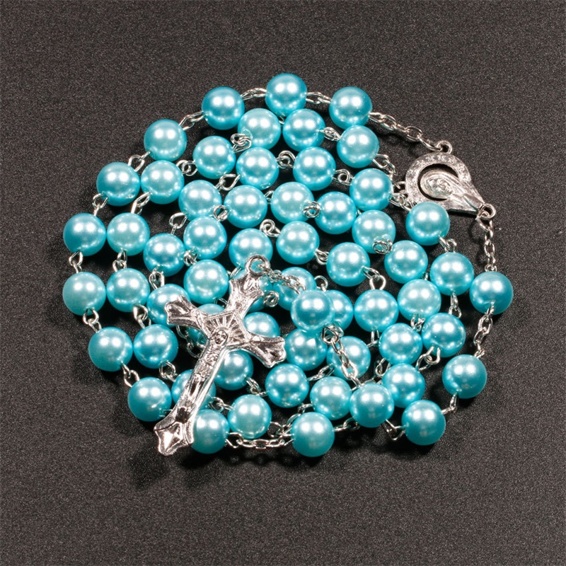 7 colors Religious Catholic Rosary Necklaces Jesus cross pendant Long 8MM Bead chains For women Men Christian Jewelry Gift 88 K2, Silver
7 colors Religious Catholic Rosary Necklaces Jesus cross pendant Long 8MM Bead chains For women Men Christian Jewelry Gift 88 K2, Silver