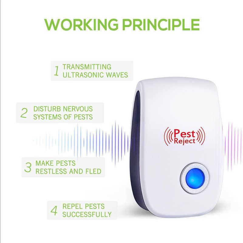 Electronic Ultrasonic Pest Control Equipment Mosquito Repellent for Repels Bed Bugs Mice Flies Cockroaches Ants Spider Other Insec New A5907
Electronic Ultrasonic Pest Control Equipment Mosquito Repellent for Repels Bed Bugs Mice Flies Cockroaches Ants Spider Other Insec New A5907