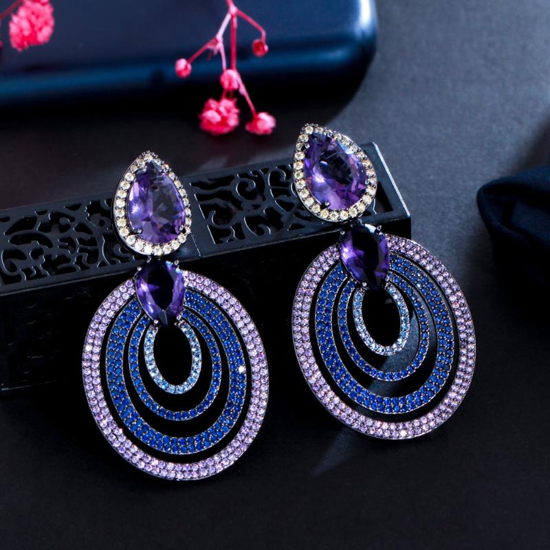 Dangle & Chandelier CWWZircons Multi Layer Big Round Blue CZ Zirconia Long Drop Luxury Earrings For Women Unique Fancy Wedding Prom Jewelry, Silver
Dangle & Chandelier CWWZircons Multi Layer Big Round Blue CZ Zirconia Long Drop Luxury Earrings For Women Unique Fancy Wedding Prom Jewelry, Silver
