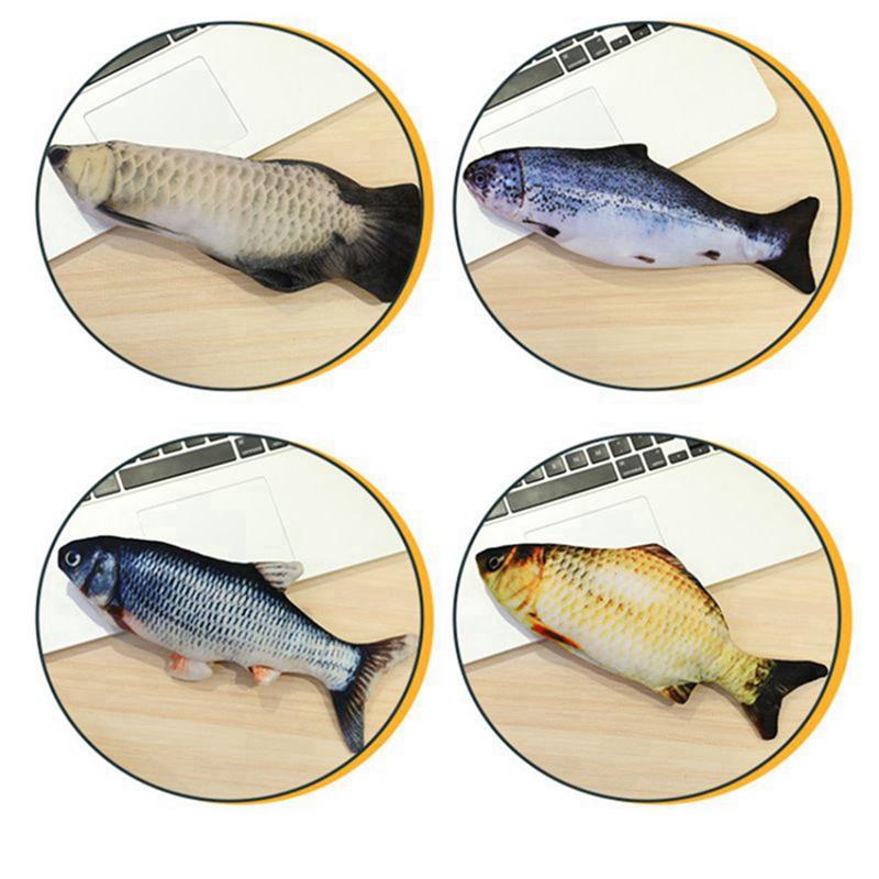 Cat Toys LXX-30CM Toy Simulation Fish Mint USB Charging Silver Arowana