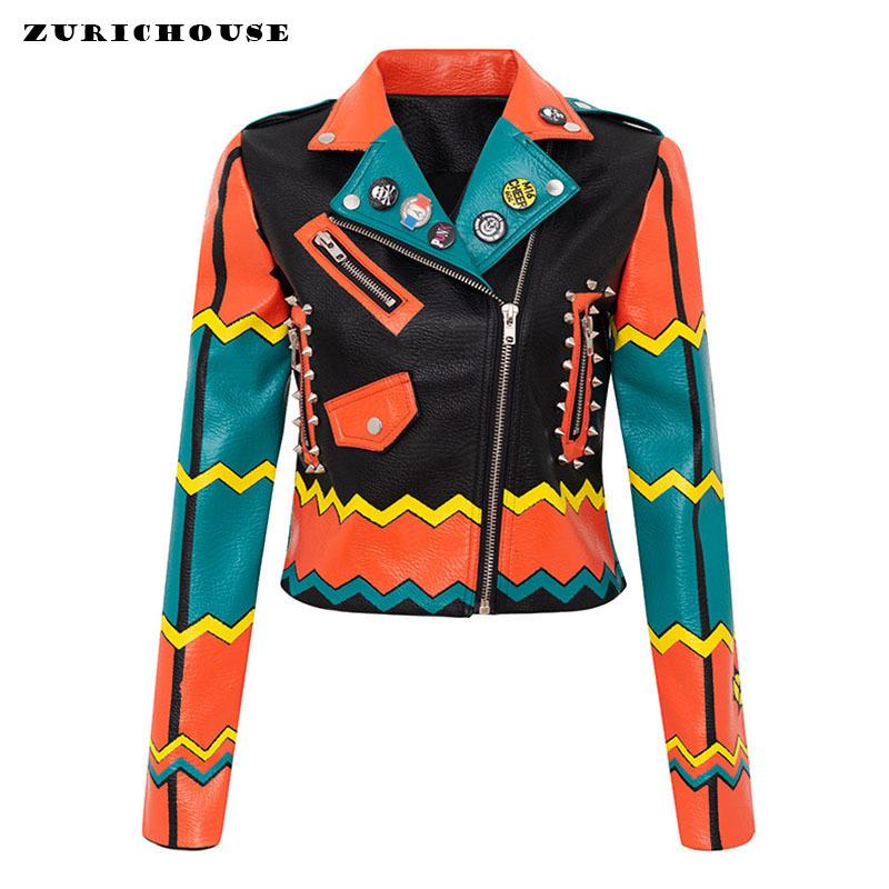 Learher Punk Jacket Women Slim Cropped Moto Biker Coat 2021 Fashion Hit Color Graffiti Print Rivet Leather Jackets Women' & Faux, Black
Learher Punk Jacket Women Slim Cropped Moto Biker Coat 2021 Fashion Hit Color Graffiti Print Rivet Leather Jackets Women' & Faux, Black