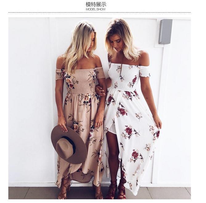 Style Of Breast Wrapped Print Dress Beach Holiday Women's Wear Two Piece