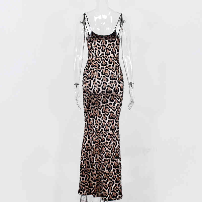 NewAsia Garden Long Summer Dress Leopard Women Vintage Animal Print Party Maxi Dress Casual Elegant Beach Dress 210401