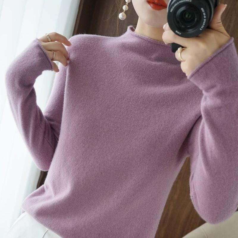 Women's Sweaters Women And Pullovers 2021 Fashion Long Sleeve Pullover Knitted Ladies Top Half High Collar Solid Basic Purple Sweater OL, White;black
Women's Sweaters Women And Pullovers 2021 Fashion Long Sleeve Pullover Knitted Ladies Top Half High Collar Solid Basic Purple Sweater OL, White;black