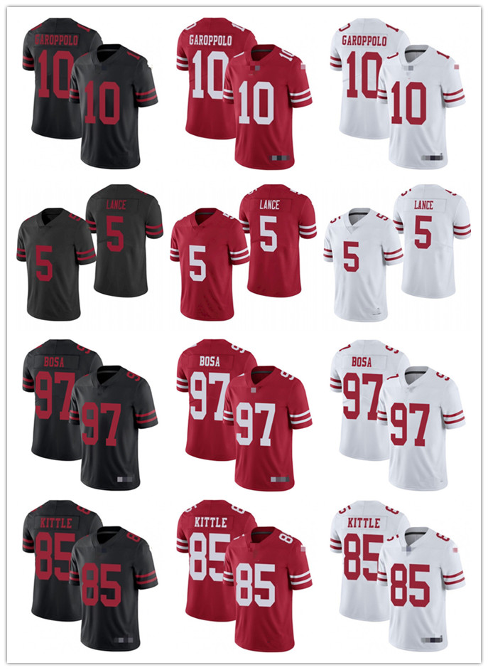 75th Men Women Youth 85 George Kittle 10 Jimmy Garoppolo 5 Trey Lance 97 Nick Bosa Red Custom Football Jerseys, Black;red
75th Men Women Youth 85 George Kittle 10 Jimmy Garoppolo 5 Trey Lance 97 Nick Bosa Red Custom Football Jerseys, Black;red