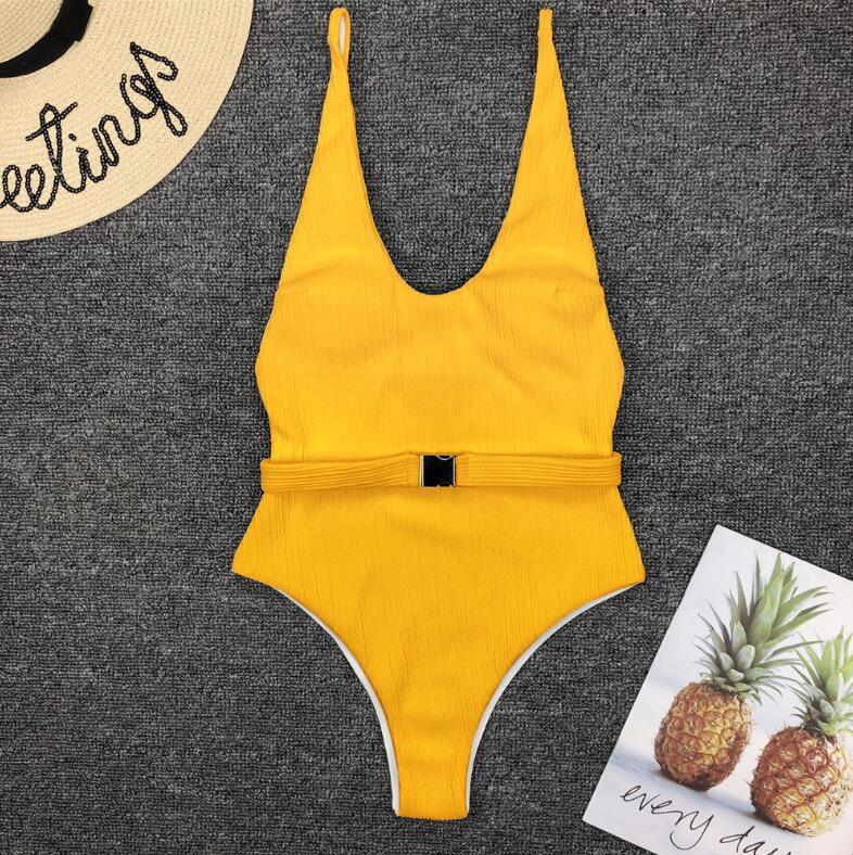 Sexy One Piece Swimsuit Women Backless Monokini Swimwear Vintage Tank Bathing Suit 210429