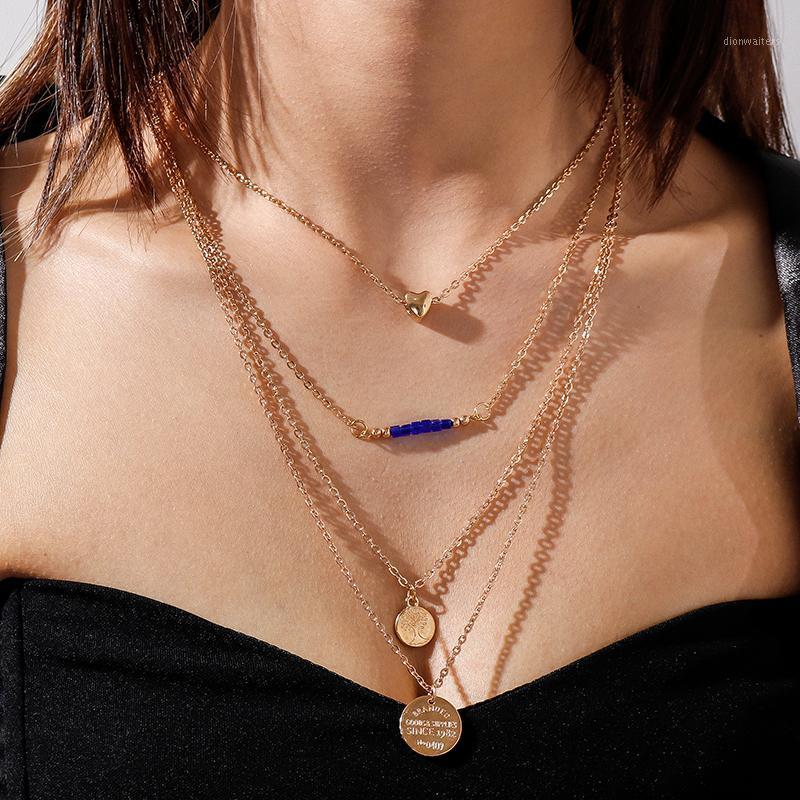 Trendy Tree Letter Coin Pendant Necklaces For Women Gold Color Multi-Layer Royal Blue Beads Heart Chain Necklace Jewelry Gifts Chains
Trendy Tree Letter Coin Pendant Necklaces For Women Gold Color Multi-Layer Royal Blue Beads Heart Chain Necklace Jewelry Gifts Chains