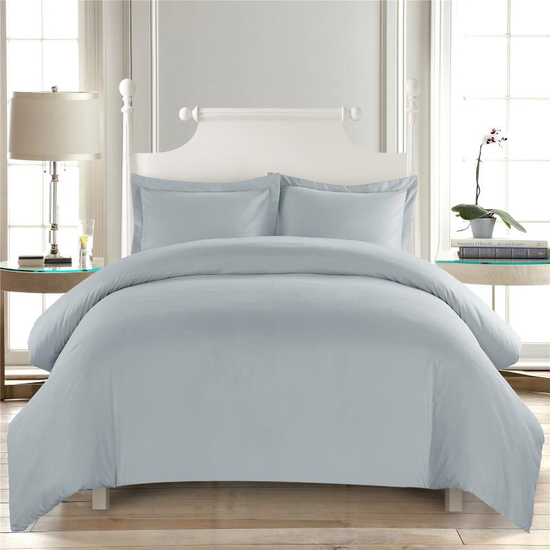 Microfine Three-Pieces Suit 100% Polyester Simplicity Plain Brushed Soft Duvet Cover Set Bedding Sets