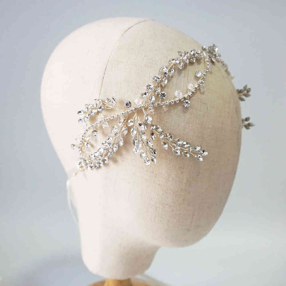 Vintage Crystal Bridal Hair Vine Headband Antique Silver Luxury Wedding Headpiece Crown Fashion Women Hair Accessories CJ191226