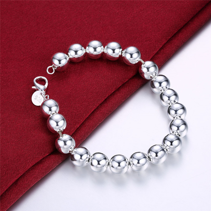925 Sterling Silver 8mm/10mm Hollow Circle Ball Beads Silver Beaded 20cm Bracelet Woman Charm Fashion Jewelry 1251 T2
925 Sterling Silver 8mm/10mm Hollow Circle Ball Beads Silver Beaded 20cm Bracelet Woman Charm Fashion Jewelry 1251 T2
