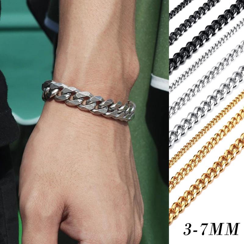 Bangle Trendy Cuban Chain Men Bracelet Classic Stainless Steel 3/5/7mm Width For Women Jewelry Gift
Bangle Trendy Cuban Chain Men Bracelet Classic Stainless Steel 3/5/7mm Width For Women Jewelry Gift