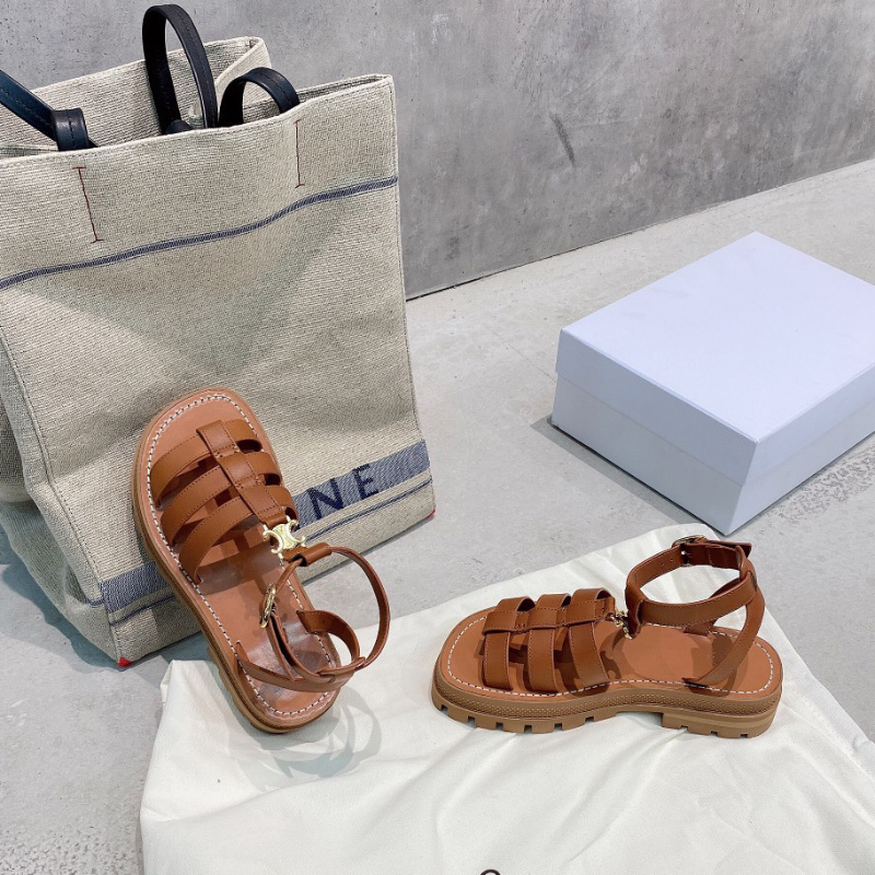 621s Sandals Top quality Clea Triomphe Gladiator chunky sandals adjustable Buckle ankle-strap vegetal flats shoes platform luxury desi, Brown 1
621s Sandals Top quality Clea Triomphe Gladiator chunky sandals adjustable Buckle ankle-strap vegetal flats shoes platform luxury desi, Brown 1
