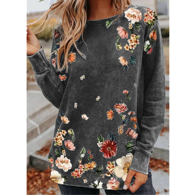 Harajuku T-shirt Woman Tshirts O-Neck Aesthetic Print Casual Oversized T Shirt Flower Graphic Tee Vintage Plus Fashion Tops 210515