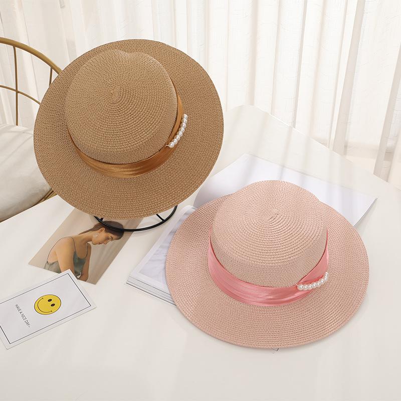 Berets Summer Sun Hats For Women Fashion Girl Straw Hat Pearl Chain Beach Casual Panama Cap Bone Feminino Bonnets, Khaki
Berets Summer Sun Hats For Women Fashion Girl Straw Hat Pearl Chain Beach Casual Panama Cap Bone Feminino Bonnets, Khaki
