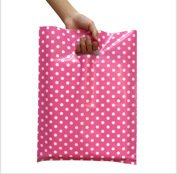 Black White Dot Plastic Gift Bags wraps With Handles Packaging For Mini Jewelry Wholesale