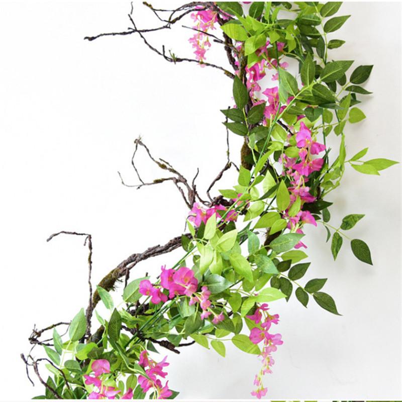 Decorative Flowers & Wreaths 2M Artificial Wisteria Flower Rattan Wedding Arch Decoration Ivy Scene Layout Living Room Interior Home Or Gard, White
Decorative Flowers & Wreaths 2M Artificial Wisteria Flower Rattan Wedding Arch Decoration Ivy Scene Layout Living Room Interior Home Or Gard, White