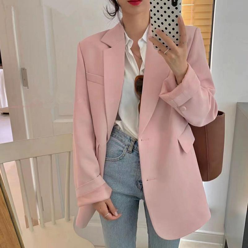 Spring Loose Single-breasted Women Blazer Casual Notched Collar Long Sleeve Female Jackets Ladies Suit Coats Women's Suits & Blazers, Black
Spring Loose Single-breasted Women Blazer Casual Notched Collar Long Sleeve Female Jackets Ladies Suit Coats Women's Suits & Blazers, Black