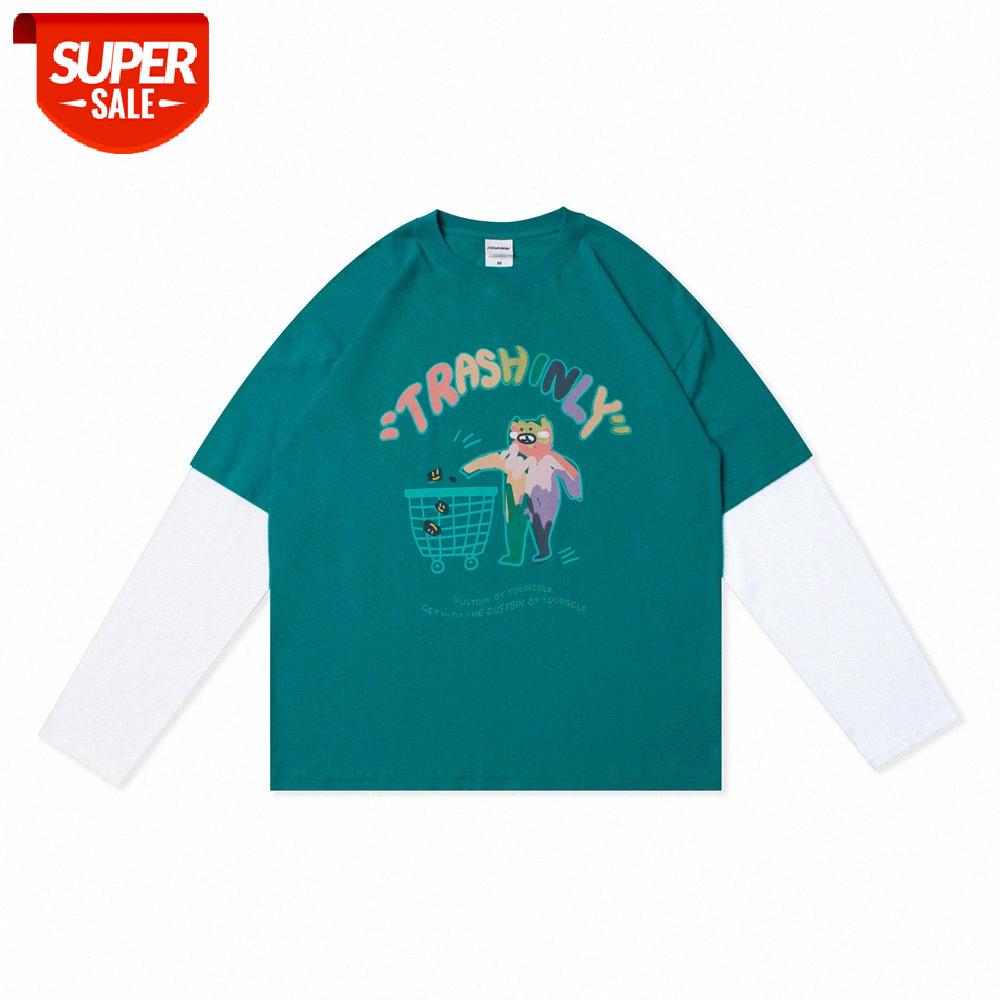 Graffiti printing stitching fake two long-sleeved men's street fun flow loose round neck bottoming shirt t-shirt #pg4X, White;black
Graffiti printing stitching fake two long-sleeved men's street fun flow loose round neck bottoming shirt t-shirt #pg4X, White;black