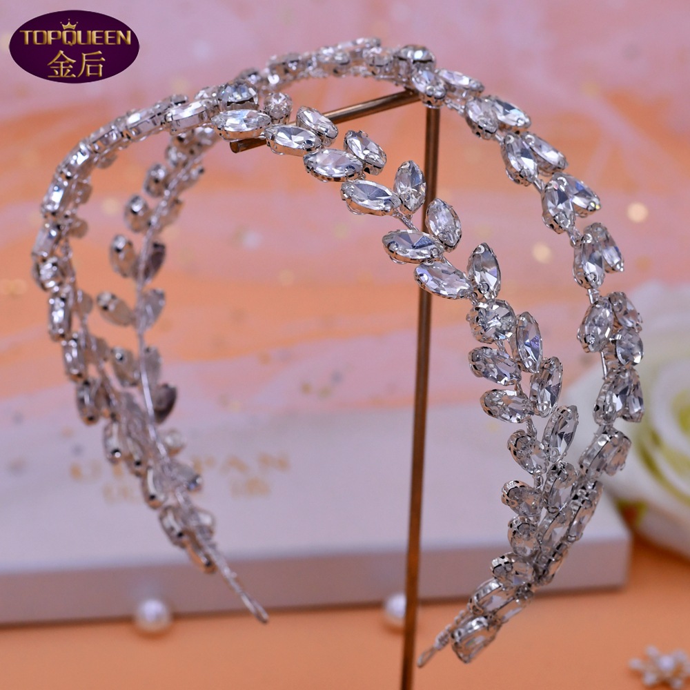 Double Row Diamond Bridal Tiara Baroque Beautiful Crown Bride Ladies Jewelry Diamond Crowns Bride Wedding Crown Accessories European Retro Palace Crow