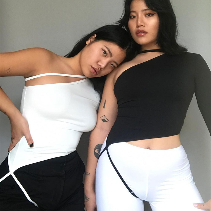 Elegant One Shoulder Long Sleeve Womens Top Fashion White Sexy Bandage Cropped Top Basic Solid Streetwear Clotheshigh quality, Black
Elegant One Shoulder Long Sleeve Womens Top Fashion White Sexy Bandage Cropped Top Basic Solid Streetwear Clotheshigh quality, Black