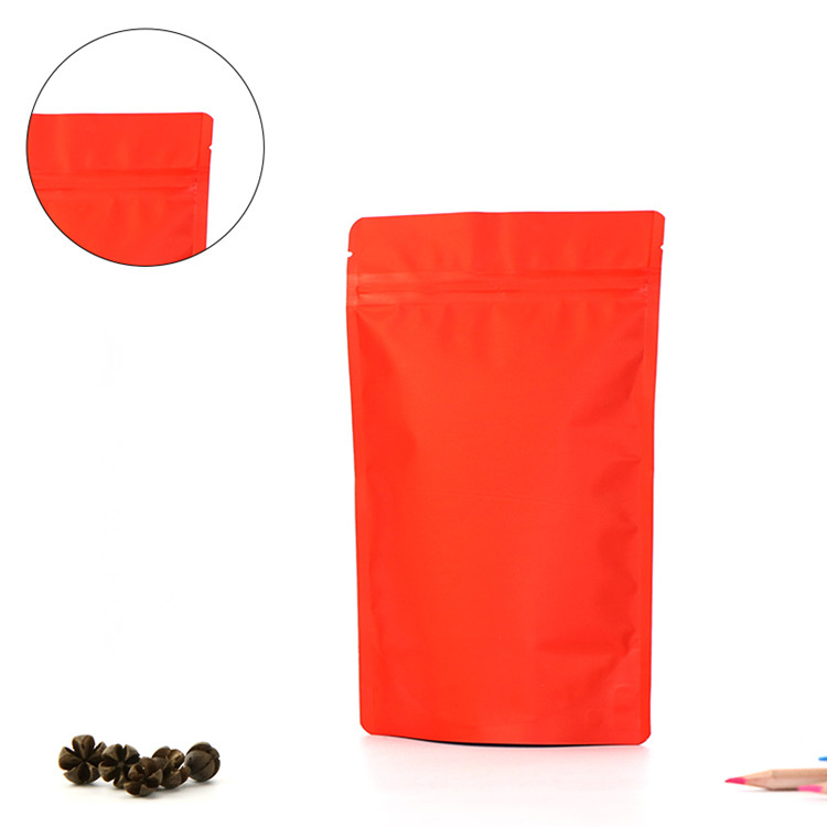 Stand up Thick Matte Red Aluminum Foil Zip Lock Bags Resealable Ground Coffee Powder Nuts Tea Snack Chocolate Wedding X-mas Gifts Logo Printing Packag