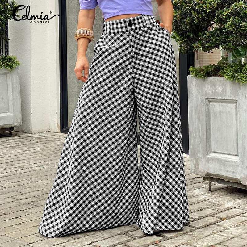 Women's Pants & Capris Celmia Stylish Plaid Long Women 2021 Fashion High Waist Wide Leg Check Trousers Casual Loose Pantalon Streetwear Slac, Black;white
Women's Pants & Capris Celmia Stylish Plaid Long Women 2021 Fashion High Waist Wide Leg Check Trousers Casual Loose Pantalon Streetwear Slac, Black;white
