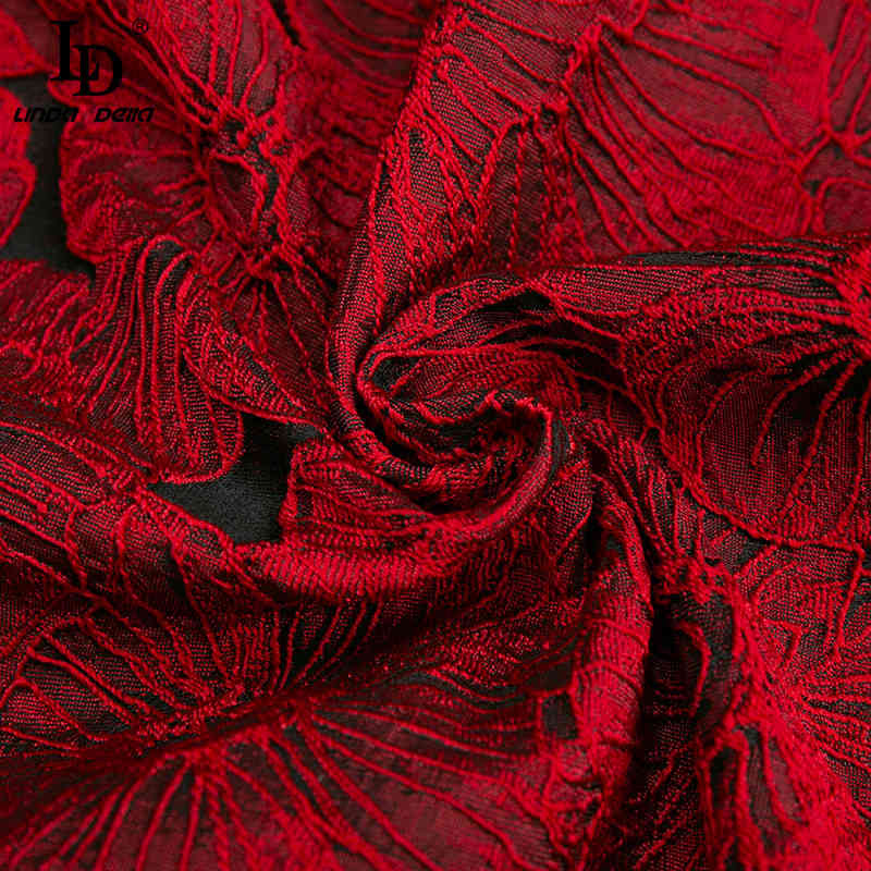 Summer Fashion Runway Dress Women Lantern Sleeve Bow Belt Elegant Red Flower Embroidery High waist Mini 210522