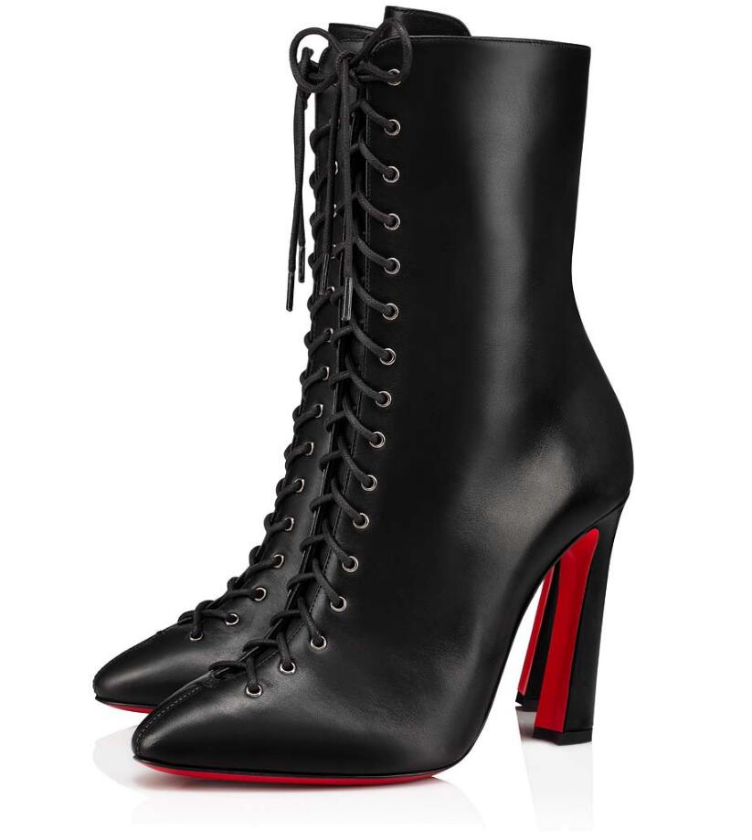 Brand Winter Lace Up & Zip Ankle Boot Elegant Red Bottom Anjel Women Shoes Black Nude Calfskin Leather High Heels Lady Booties EU35-44.BOX
Brand Winter Lace Up & Zip Ankle Boot Elegant Red Bottom Anjel Women Shoes Black Nude Calfskin Leather High Heels Lady Booties EU35-44.BOX