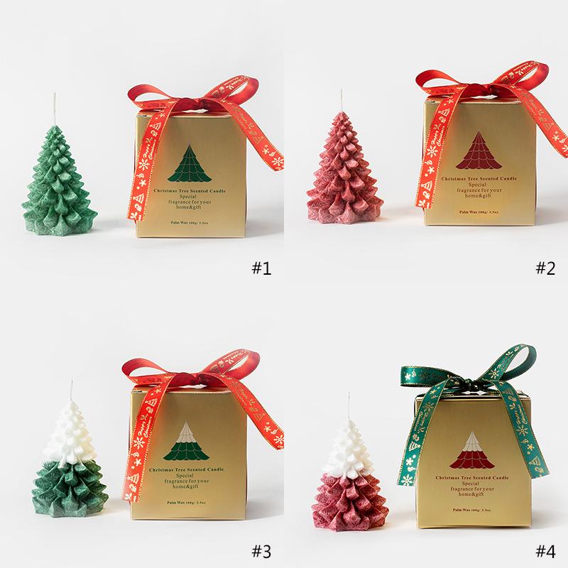 Decorations Candles Christmas Tree Aromatherapy Candle Creative Xmas Gifts About 8*9cm Gift Box Package LLB12362 S260204