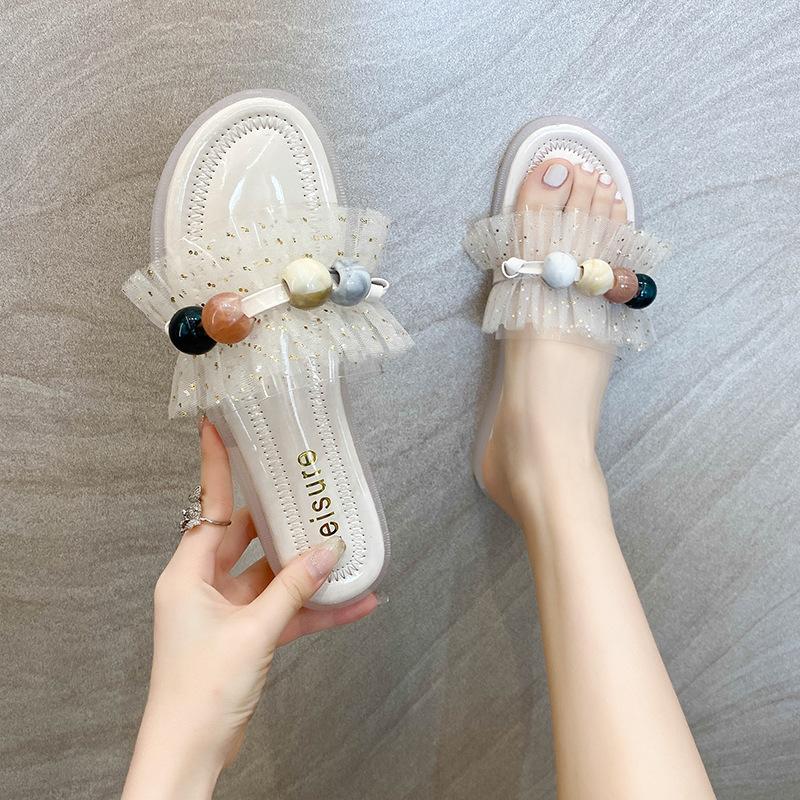 Slippers 2021 Summer Lace Korean Fashion Beaded Open-toed Flat Sandals And Women's Shoes, Beige
Slippers 2021 Summer Lace Korean Fashion Beaded Open-toed Flat Sandals And Women's Shoes, Beige