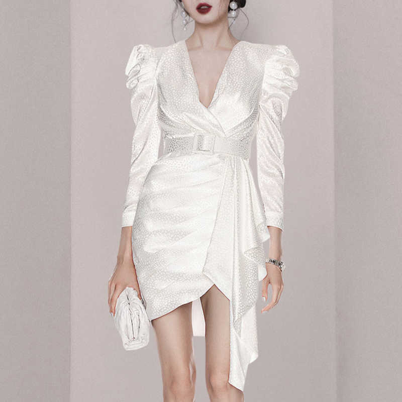 Elegant Women Sexy V-Neck Puff Sleeve Irregular Dress Spring Office OL High Waist Bodycon Party Vestidos Femme 210526, White
Elegant Women Sexy V-Neck Puff Sleeve Irregular Dress Spring Office OL High Waist Bodycon Party Vestidos Femme 210526, White