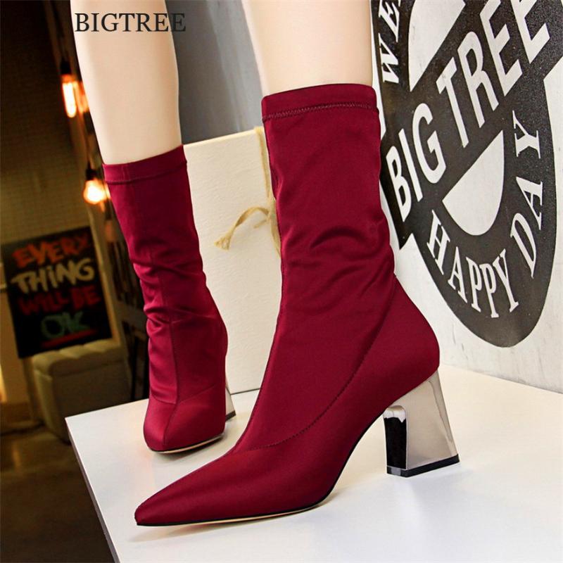Boots Stretch Lycral Square Heel Concise Women's Arrival Pointed Toe High Heels 7cm Women Fashion Short 4 Colors, Black
Boots Stretch Lycral Square Heel Concise Women's Arrival Pointed Toe High Heels 7cm Women Fashion Short 4 Colors, Black