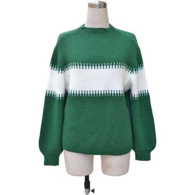 Color-block Knitted Turtleneck Sweater Women Autumn Winter Ladies Korean Striped Sweaters Female Jumper Womens Pullovers 210604