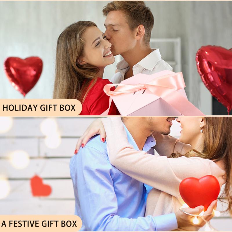 Set Transparent Empty Gift Box DIY Rose Flower Ribbon Packing For Florist Wrap