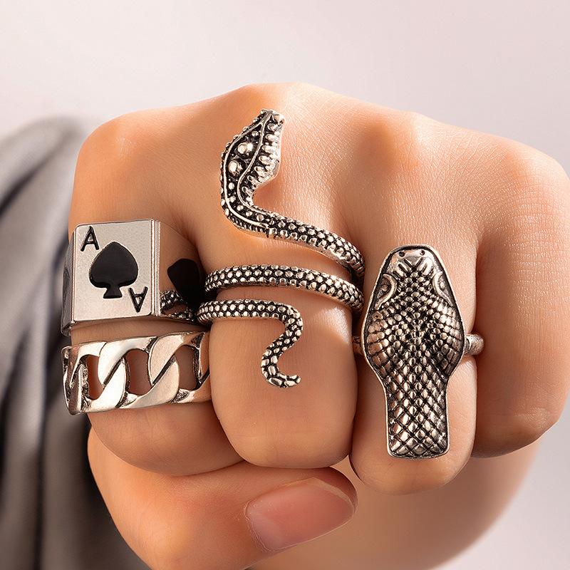 Wedding Rings Vintage Metal Punk Geometric Snake-shaped Alloy Finger 4PC Set Peach Heart Joint Ring For Women Girls Gift Jewelry, Slivery;golden
Wedding Rings Vintage Metal Punk Geometric Snake-shaped Alloy Finger 4PC Set Peach Heart Joint Ring For Women Girls Gift Jewelry, Slivery;golden