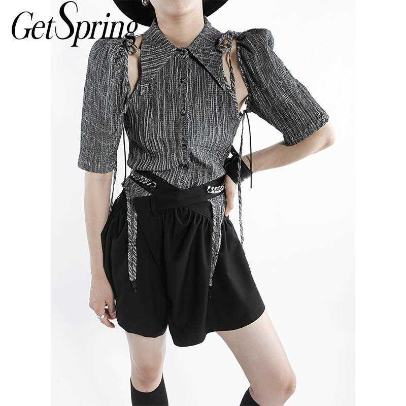 GetSpring Women Blouse Detachable Puff Sleeve Shirt Fashion Elastic Pleated Ladies Tops Short Woman Blouses Summer 210601, Dark gray
GetSpring Women Blouse Detachable Puff Sleeve Shirt Fashion Elastic Pleated Ladies Tops Short Woman Blouses Summer 210601, Dark gray