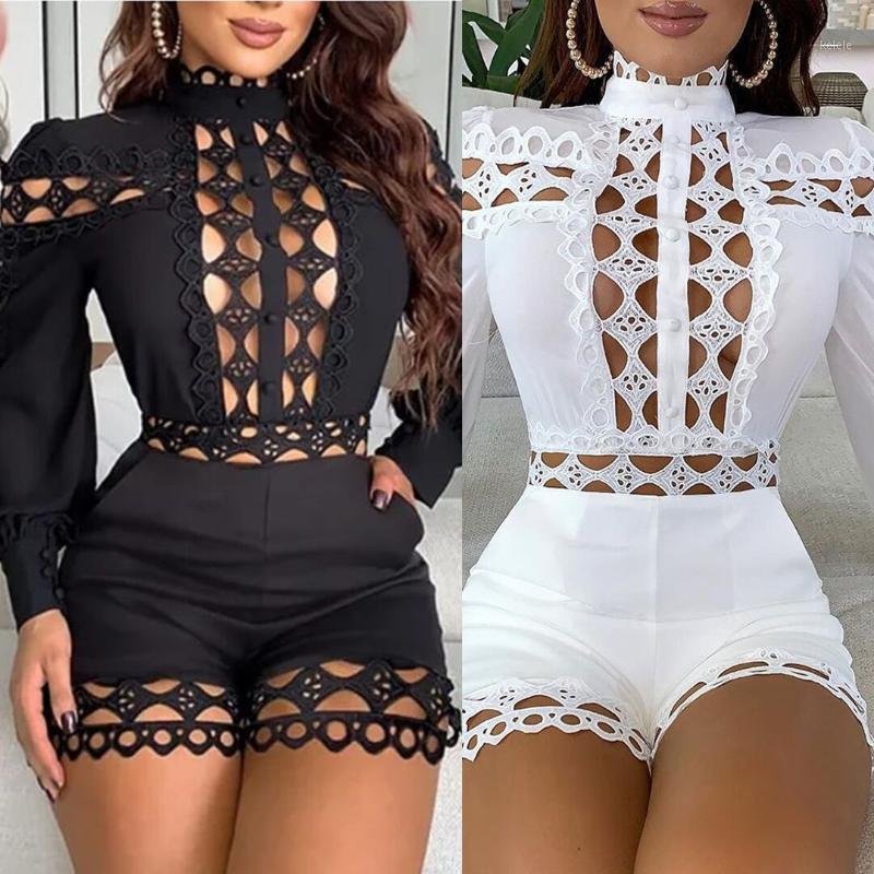 Women's Jumpsuits & Rompers Women Sexy Black Lace Border Hollow Out Playsuit Mock Neck Hight Waist Down Straight One Piece Overalls Night Cl, Black;white
Women's Jumpsuits & Rompers Women Sexy Black Lace Border Hollow Out Playsuit Mock Neck Hight Waist Down Straight One Piece Overalls Night Cl, Black;white