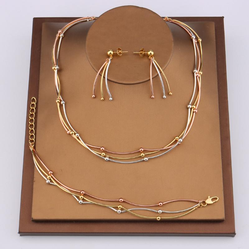 Earrings & Necklace 2022 Design Jewelry Set Women Metal Choker Stud Beads Bangle Accessories Christmas Romantic Sets, Silver
Earrings & Necklace 2022 Design Jewelry Set Women Metal Choker Stud Beads Bangle Accessories Christmas Romantic Sets, Silver
