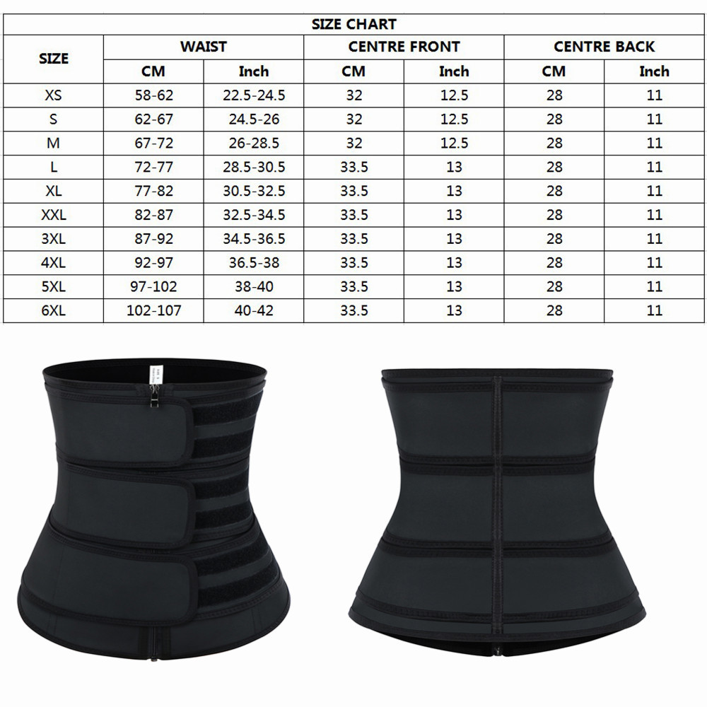 Feelingirl New Three Belts Waist Trainer 100%latex Waist Trainer Body Shaper Zipper 7 Steel Bones Modeling Strap Waist Shaper 210402
