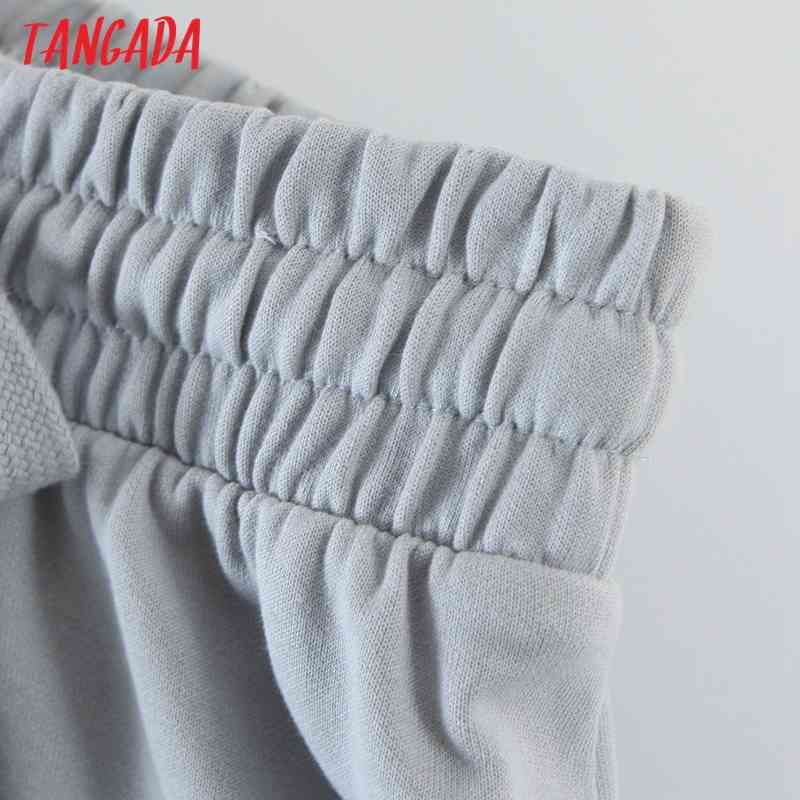 women Gray Long Pants High Quality Big Strethy Waist Trousers Joggers Female Sweatpants QW77 210416