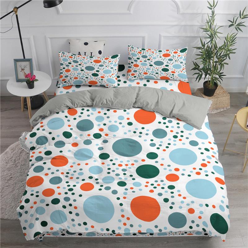 Colorful Dots Pattern Printed Bedding Set Nordic Geometry 240/220 Duvet Cover With Pillowcase Queen King Bed Linen NO Sheet Sets