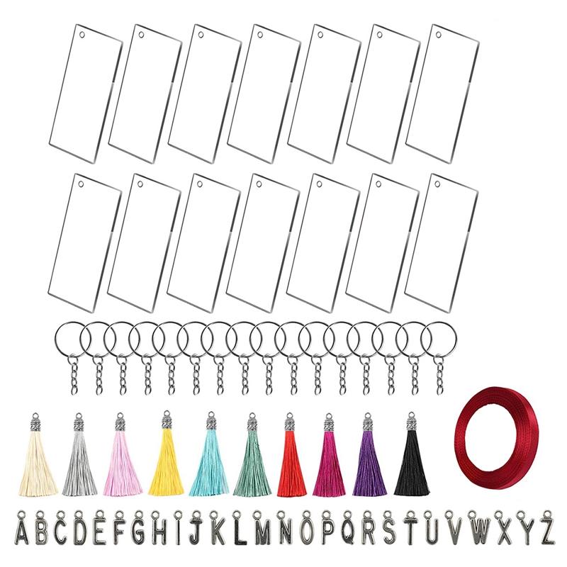 Keychains 30PCS Rectangle Clear Discs, Colorful Tassels Metal Alphabet Decoration Keyrings, Acrylic Blank Set For DIY Crafts
Keychains 30PCS Rectangle Clear Discs, Colorful Tassels Metal Alphabet Decoration Keyrings, Acrylic Blank Set For DIY Crafts