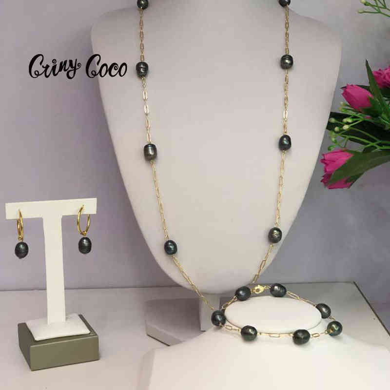 Cring Coco Natural Freshwater Pearl Jewelry Sets Hawaiian Polynesian Long Pearls Necklaces Earrings Bracelet Set for Women 211204
Cring Coco Natural Freshwater Pearl Jewelry Sets Hawaiian Polynesian Long Pearls Necklaces Earrings Bracelet Set for Women 211204