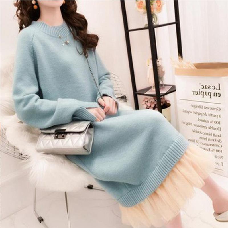 Casual Dresses Dress Women's Autumn Winter Chiffon Stitching Sweater Long Woman Vestido De Mujer Femme Robe S1386, Black;gray
Casual Dresses Dress Women's Autumn Winter Chiffon Stitching Sweater Long Woman Vestido De Mujer Femme Robe S1386, Black;gray